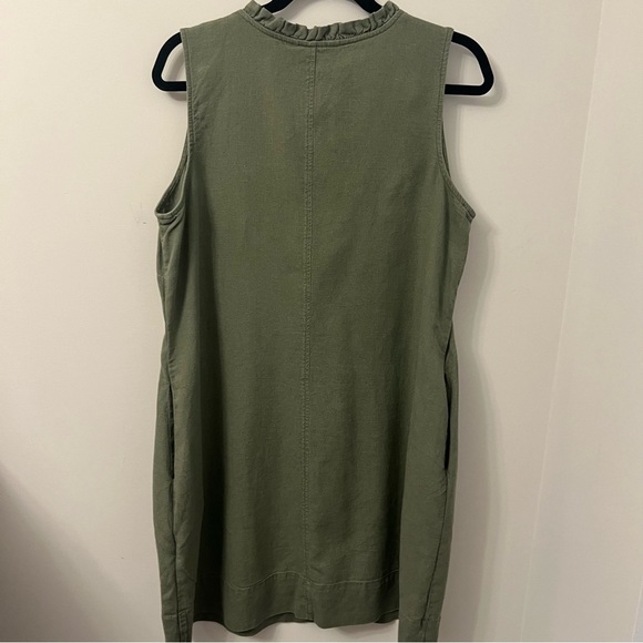 Briggs Women's Linen Blend Sleeveless Dress, Olive Green, Large - Picture 7 of 16